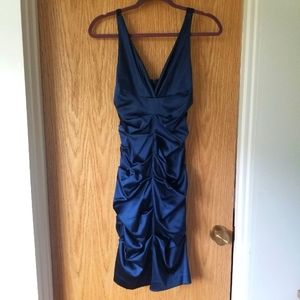Nicole Miller blue satin dress